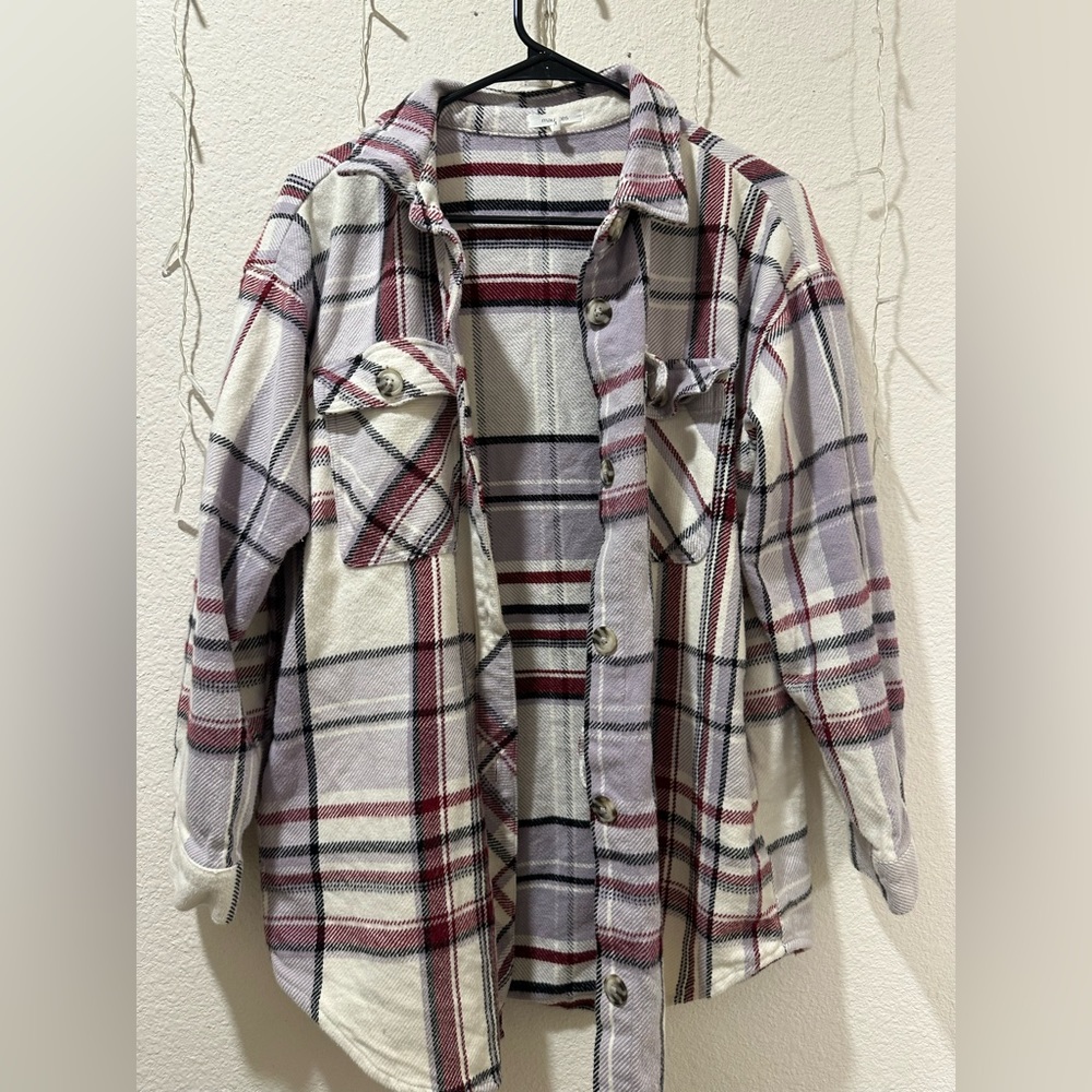 Maurice’s oversized flannel jacket with pockets